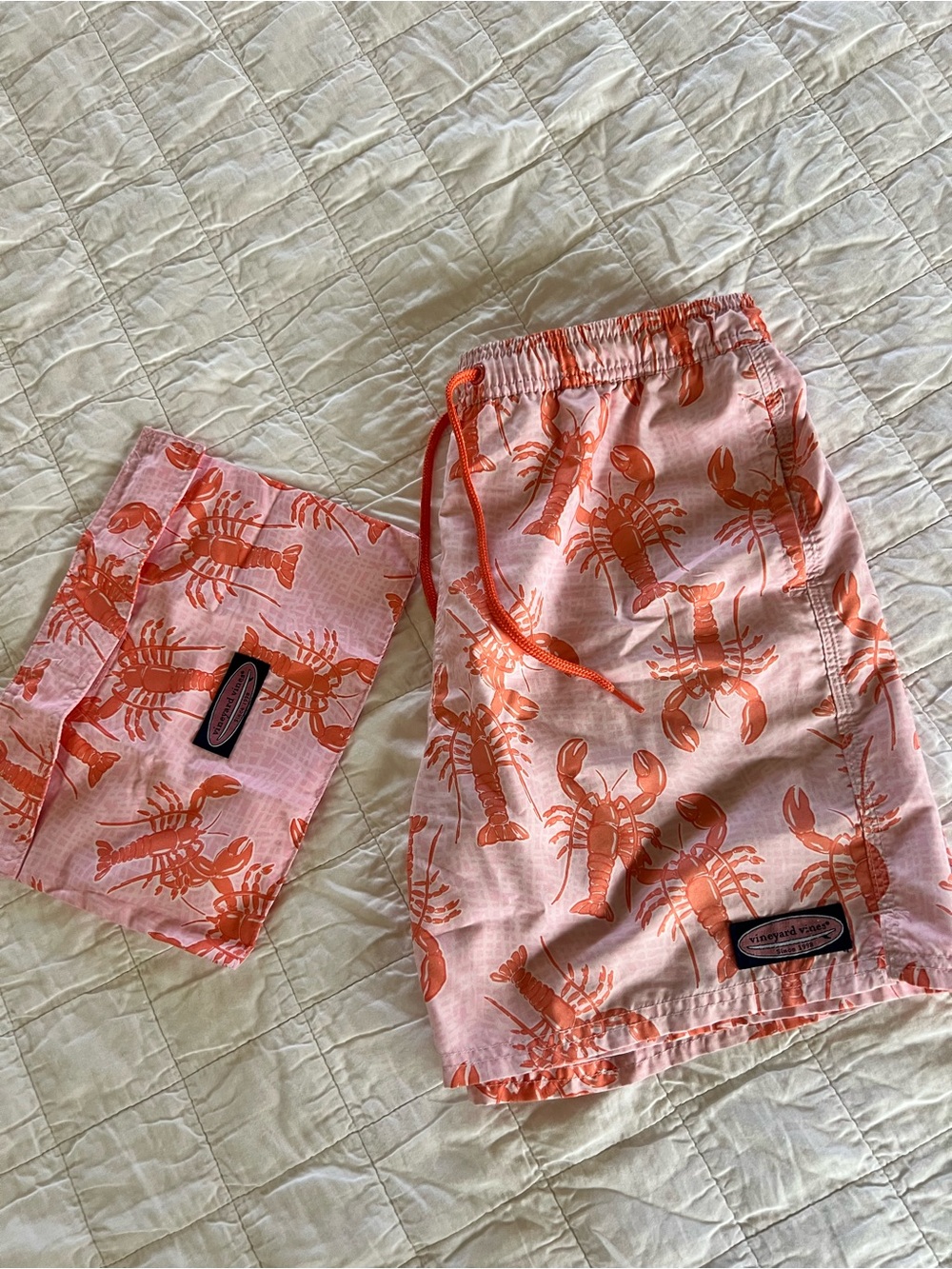 Vineyard Vines youth boys 12/14 swim shorts lobster pink
